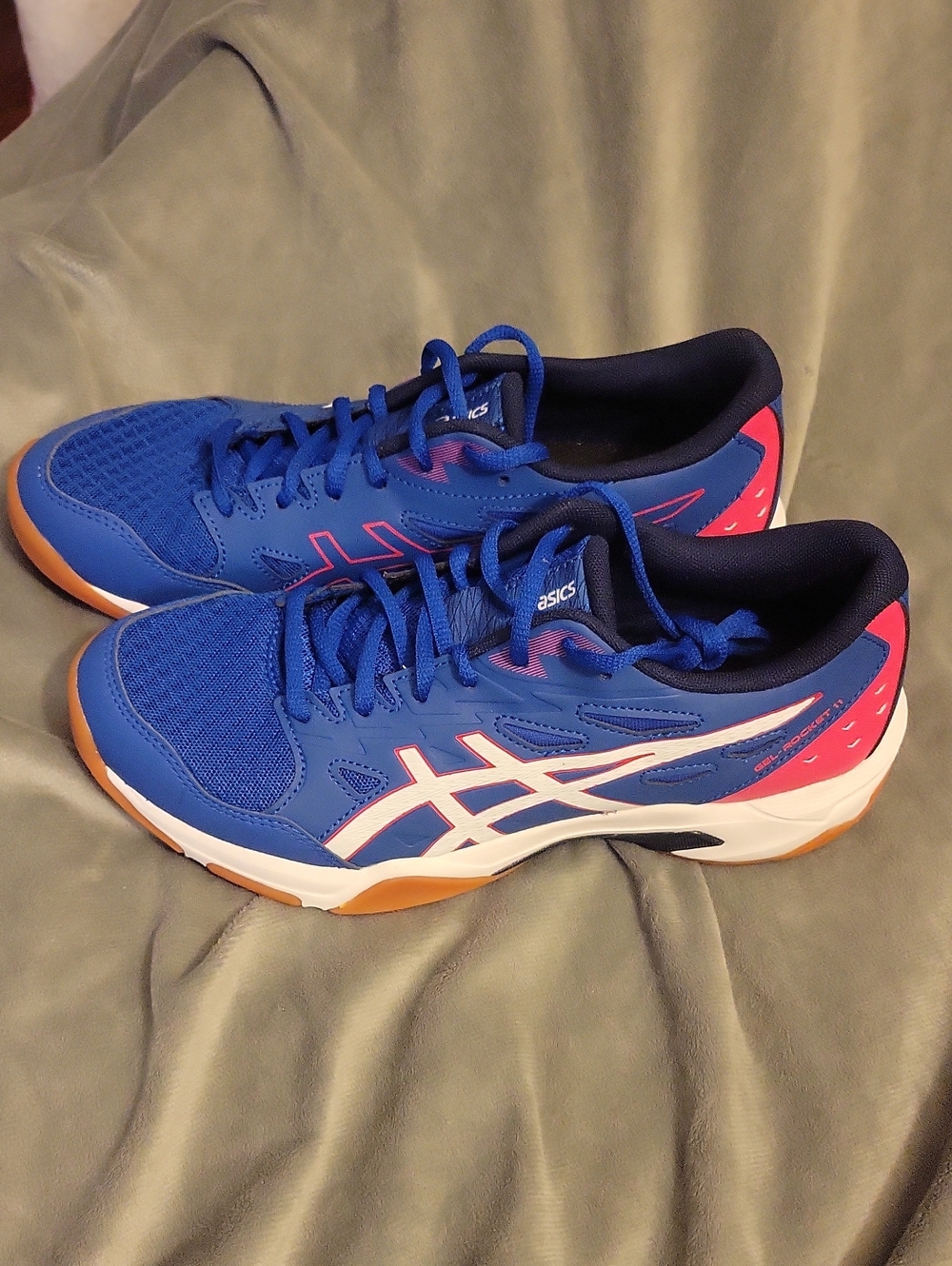ASICS Women's Blue Sneakers with Pink & Blue Accents